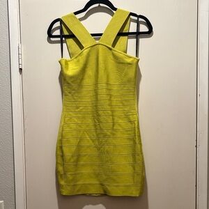 Marciano Elegant Yellow Bandage Dress